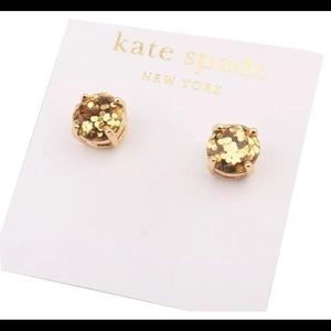 Kate Spade Gold Glitter Gum Drop Earrings